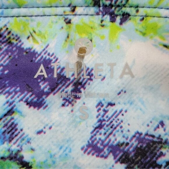 Athleta Hypersonic Sonar Tight Blue Green Watercolor Print S - Picture 6 of 7
